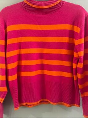 Bright Pink & Orange Striped Women's Sweater